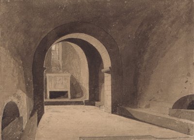 Krypta von Saint Gervaise, Rouen, Normandie von John Sell Cotman