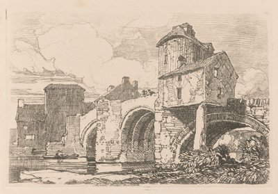 Liber Studiorum: Tafel 26, Monnow Bridge, Monmouthshire von John Sell Cotman