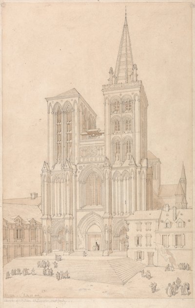 St. Peter in Lisieux, Normandie: Westfassade von John Sell Cotman