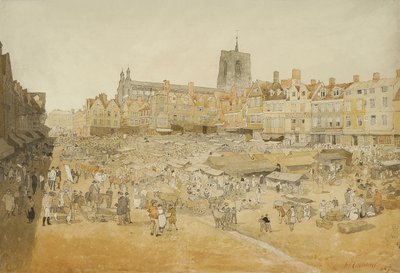 Der Marktplatz, Norwich, aufgenommen von Mr. Cooper, 1807 von John Sell Cotman