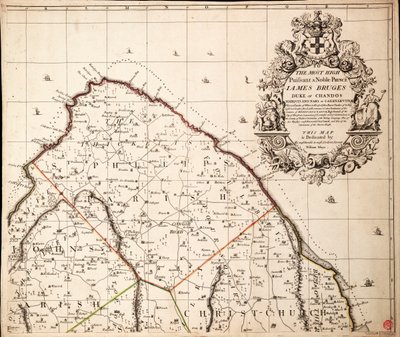 Eine neue und genaue Karte der Insel Barbados in Amerika nach einer Vermessung in den Jahren 1717 bis 1721 von William Mayo von John Senex