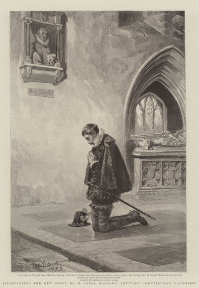 Illustration der neuen Geschichte von H. Rider Haggard, mit dem Titel Montezuma