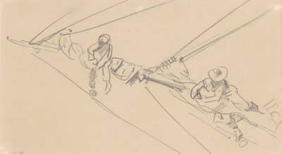 Männer auf einem Spar, ca. 1876 von John Singer Sargent