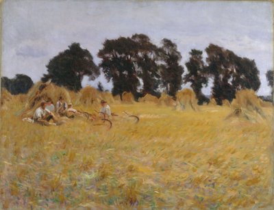 Erntearbeiter ruhen sich in einem Weizenfeld aus, 1885 von John Singer Sargent