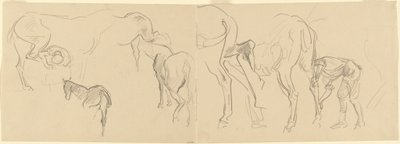Studien zum Beschlagen von Kavalleriepferden an der Front [recto], 1918 von John Singer Sargent