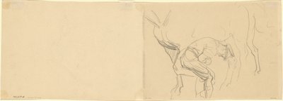 Studie für "Beschlagen von Kavalleriepferden an der Front" [verso] von John Singer Sargent