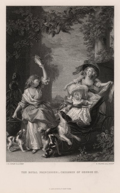 Die königlichen Prinzessinnen: Kinder von George III. (Gravur) von John Singleton (after) Copley