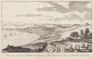 Ein Bild von Dundee, Angus, Schottland, gezeichnet 1693 von John Slezer