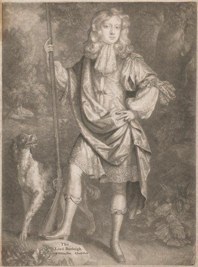 Der junge Lord Burleigh mit einer Waffe und einem Spaniel von John Smith
