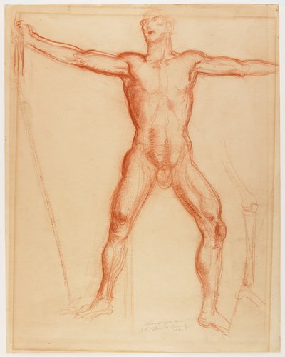 Studie für die Figur von John Brown im Wandgemälde "Tragic Prelude" für das Kansas Statehouse von John Steuart Curry