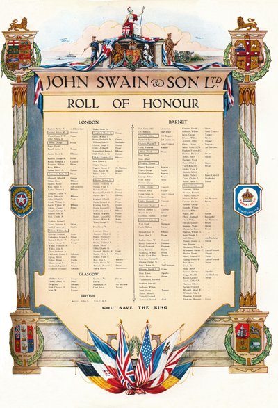John Swain & Son Ltd. Ehrenrolle, 1917 von John Swain and Son