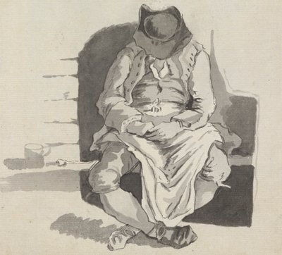 Studie eines schlafenden Mannes auf einer Bank von John Taylor