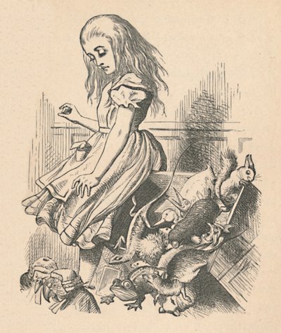 Alice und Tiere. Chaos und der Hof, 1889 von John Tenniel