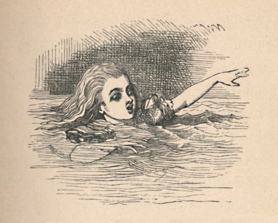 Alice in einem Meer von Tränen, 1889 von John Tenniel