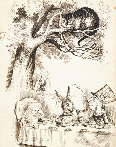 Szene aus der Teeparty des verrückten Hutmachers, ca. 1865 von John Tenniel