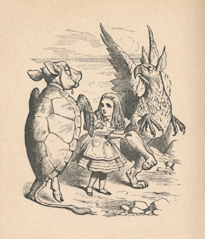 Die falsche Schildkröte, Alice und der Greif, 1889 von John Tenniel