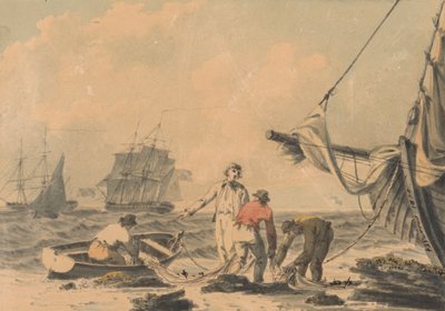 Küstenszene mit Figuren von John Thomas Serres