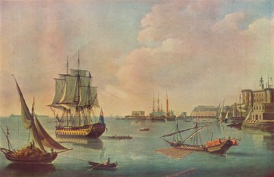 Englische Kriegsschiffe im Hafen von Malta, ca. 1805 von John Thomas Serres
