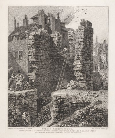 Innenansicht des Wachturms, entdeckt nahe Ludgate Hill, 1. Mai 1792 von John Thomas Smith