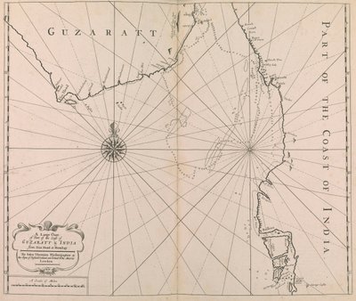 Große Karte eines Teils der Küste von GUZARATT & INDIEN von Diu Head bis Bombay von John Thornton