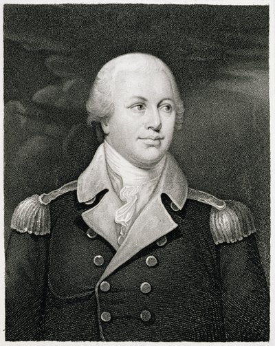 Generalmajor Nathaniel Greene (1742-86), graviert von John B. Forrest von John Trumbull
