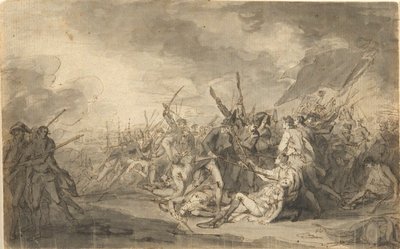 Studie für den Tod von General Warren in der Schlacht von Bunker von John Trumbull