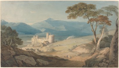 Schloss Harlech und Snowdon von John Varley