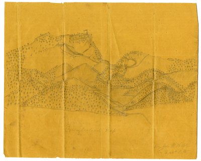 Bleistiftillustration des Cumberland Gap, ca. 1862-1865 von John W. Hopte