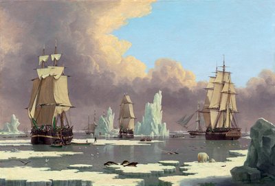 Die Nordwalfischerei: Der Schwan und Isabella, um 1840 von John Ward of Hull