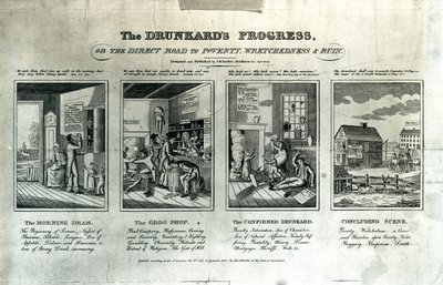 Der Fortschritt des Trinkers, 1826 von John Warner Barber