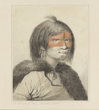 Eine Frau aus Prince William Sound, aus einer Serie von Aquarellen zur Illustration von Captain Cooks letzter Reise, ca. 1773-84 von John Webber