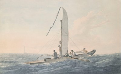 Ein einheimisches Kanu vor Tahiti von John Webber