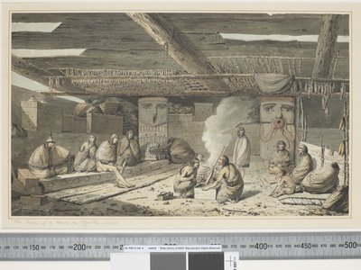 F.24 Das Innere eines Hauses in Nootka Sound, ca. 1773-84 von John Webber