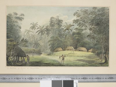 F.8 Eine Fiatooka oder Morai in Tongataboo, um 1773-84 (Aquarell) von John Webber