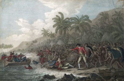 Der Tod von Kapitän James Cook am 14. Februar von John Webber