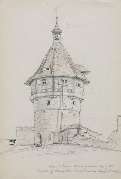 Runder Turm, Schloss Munoth, Schaffhausen, Schweiz von John William Casilear
