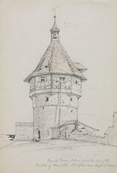 Runder Turm, Schloss Munoth, Schaffhausen, Schweiz von John William Casilear