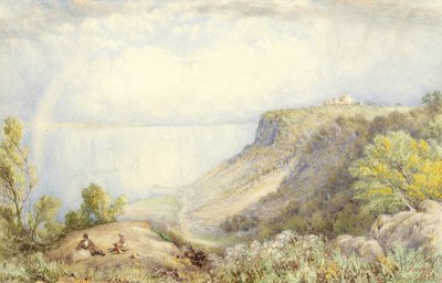 Blick auf den Hudson River von den Palisaden, New York, mit Regenbogen, 1873 von John William Hill