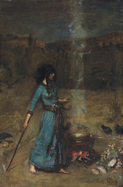Studie für Der magische Kreis von John William Waterhouse
