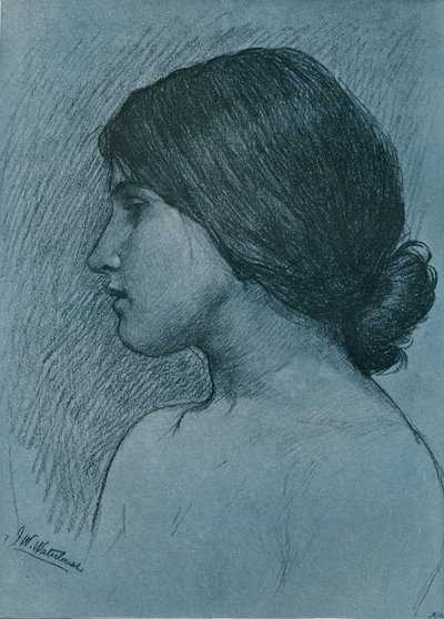 Studie eines Kopfes, um 1899 von John William Waterhouse