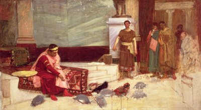 Die Favoriten des Kaisers Honorius (384-423 n. Chr.) von John William Waterhouse