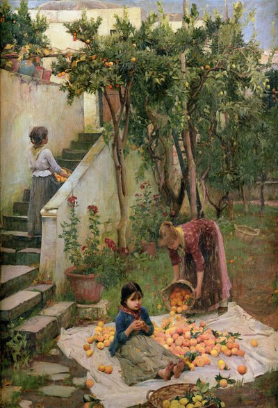 Die Orangenpflücker von John William Waterhouse