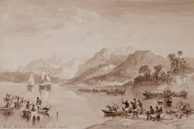 Entwurf Nr. 2 für Captain Cook in den Tropen von John Wilson Carmichael