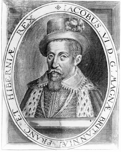 James VI. von Schottland, Druck veröffentlicht von H. Jacopsen, 1618 von John de Critz