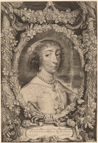 Henrietta Maria, Königin von England von Jonas Suyderhoff after Sir Anthony van Dyck
