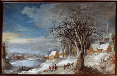 Winterlandschaft. Gemälde von Josse II Momper (Ec. Flam.) von Joos or Josse de The Younger Momper
