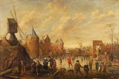 Winter in einer niederländischen Stadt von Joost Cornelisz. Droochsloot