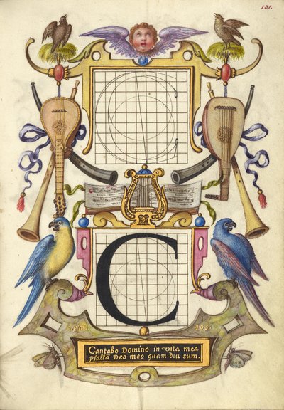 Anleitung zum Konstruieren des Buchstabens C von Joris Hoefnagel