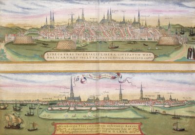 Karte von Lübeck und Hamburg, aus 