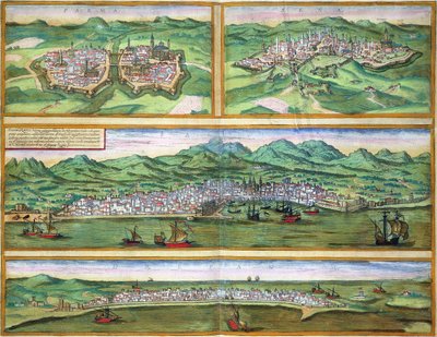 Karte von Parma, Siena, Palermo und Drepanum, aus 